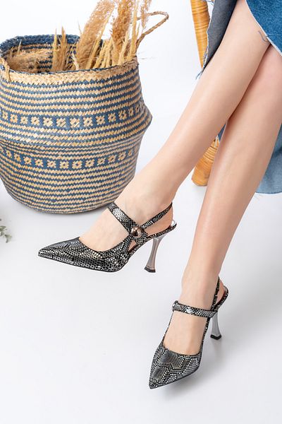 Egepass Parla Pointed Toe Single Band Stone Heel Evening Dress Elegant Design Stylish Night Shoes