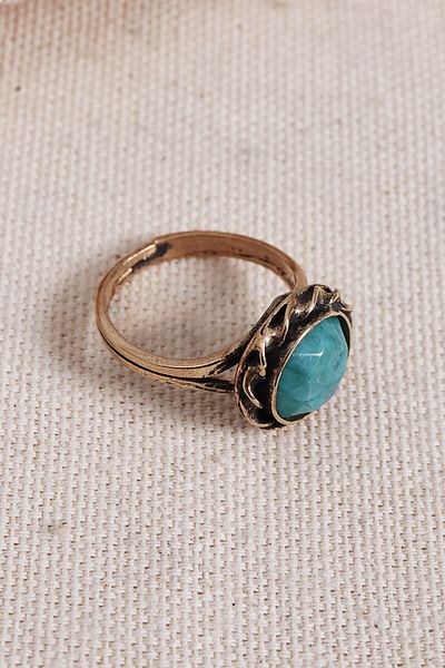 Süspüs Accessories Turquoise Jewelled Round Authentic Ring