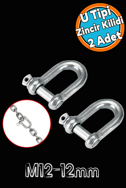 NZB Zincir Kilidi U Tipi Kilitli Karabina 12 mm Kilit Salıncak Askısı Ek Bağl...