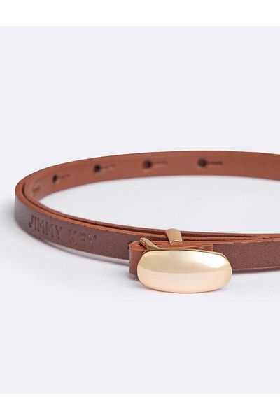 Jimmy Key Camel Hair Shiny Buckle Logo Detailed Belt