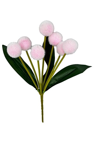Nettenevime Yapay Çiçek Pembe Pompon Çiçeği Dekoratif Yapay Çiçek 30*20cm