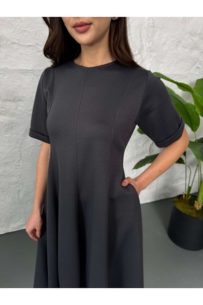 Elif Özbey Butik Φούστα καπνιστή Flounced Midi Modal Φόρεμα