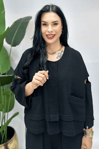 GÖKSEL Black Bubble Jacket Bluz