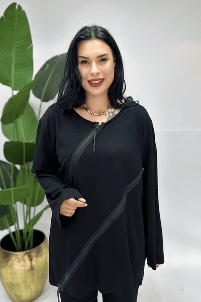 GÖKSEL Plus Size Tunic with Zipper