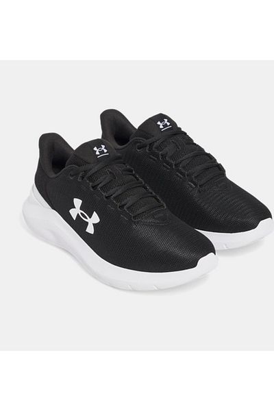 Under Armour Pantofi sport pentru bărbați, cu talpă confortabilă, cu șireturi, cu toc mediu gros, alb-negru 3028252 -001