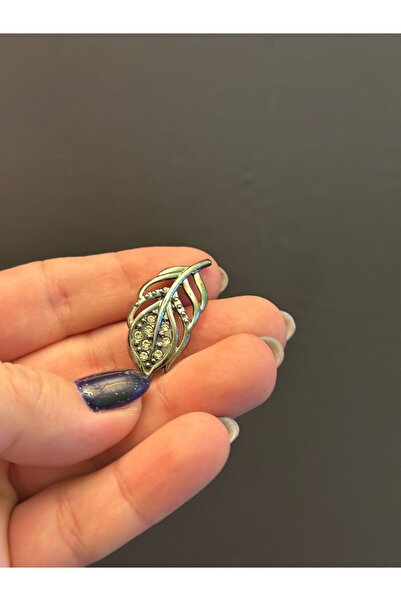 Gönülden Tasarım ZİRKON TAŞLI YAPRAK BROŞ YAKA İĞNESİ GİYİM TÜRBAN AKSESUARI ...