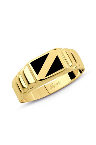 Lilarote Pırlanta Erkek Kare Mineli Yüzük