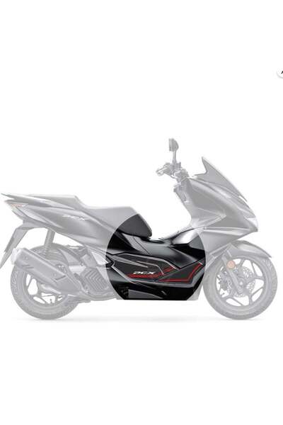 Redline Grafik Pcx 2021 Karbon Desen Kırmızı Yan Pad