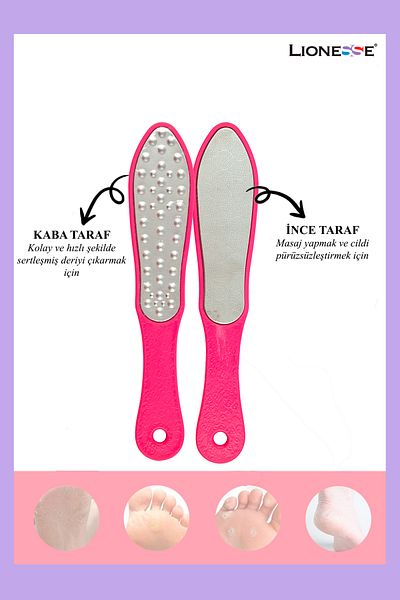Lionesse Double Sided Foot File 470 - Ceramic Surface, Dead Skin Purification, Cleaning