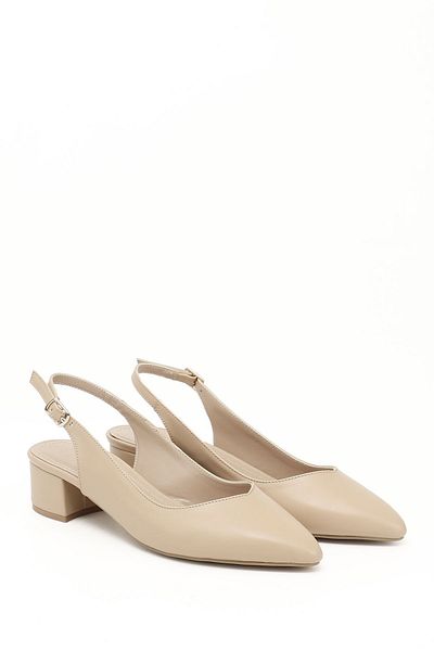GÖNDERİ(R) Women/Girls Nude Pointed Toe Slingback Shoes