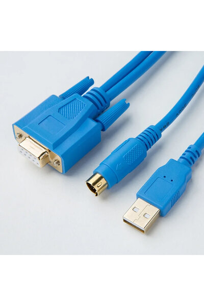 Genel Markalar UC-PRG020-12A Delta Usb Plc Programlama Kablosu Round 8Pin DB9 Hmi Text Panel DOP-B AH5xx DVP-SV