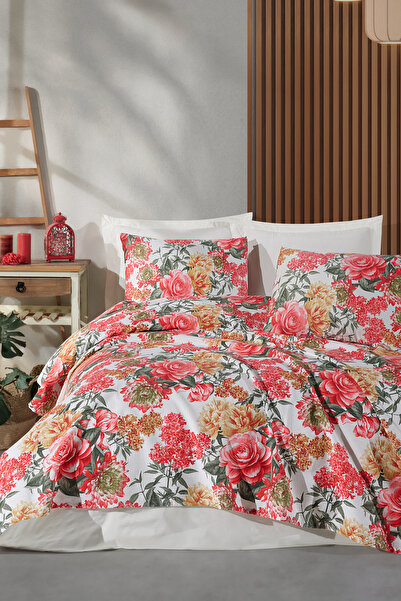 Enlora Home Desenli Pike Örtü Çift Kişilik Lotus Kırmızı (Pike)