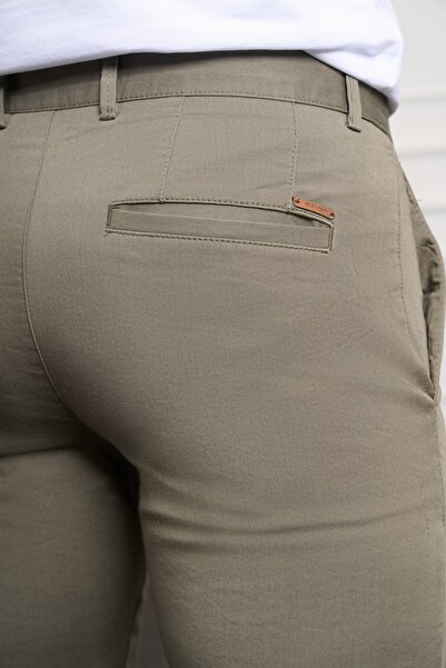 Morven Men's Green Slim Fit Chino Trousers