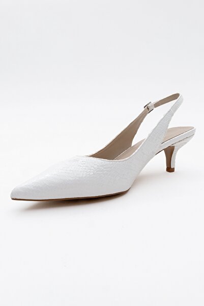 LuviShoes Value White Patterned Women's Heeled Shoes