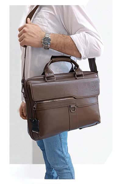 NAPPA STAR حقيبة أصلية من الجلد الطبيعي وحقيبة كمبيوتر محمول موديل فاخر بجودة خاصة (40X29.CM)