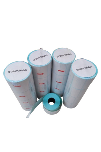 TOPTANTEK barkod etiket sticker 50x30 mm Lamine termal etiket 1 rulo 700 tam adet etiket