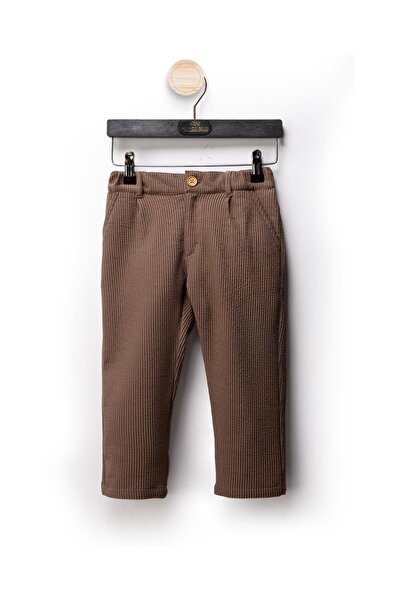 Magu Boys 3-Piece Set Brown Bomber Jacket, White T-Shirt and Pants Set (Ages 2-9)