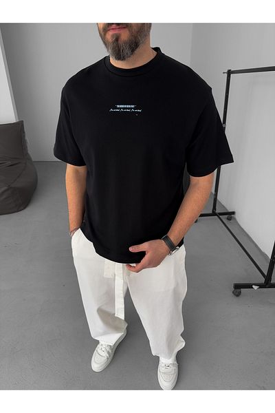 BYBASICMAN Black the Burden Embossed T-Shirt Yp-5032