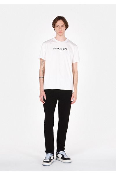 Colin's Pantaloni de trening negri pentru bărbați, slim fit, cu talie medie