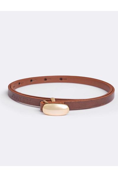 Jimmy Key Camel Hair Shiny Buckle Logo Detailed Belt