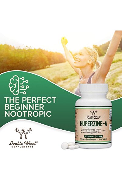 Double Wood Supplements Huperzine A 200mcg (Tested) 120 Tablets - Brain Supplement for Memory & Focus by Double Wood