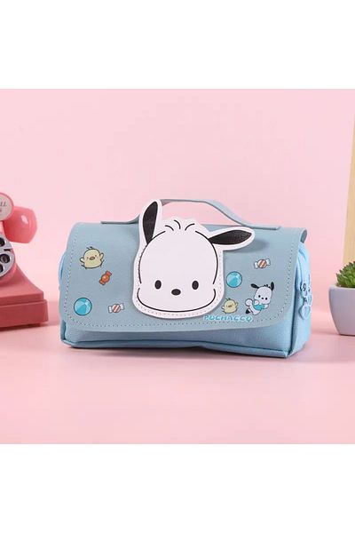 BABUN Capacitate mare Două compartimente cu mâner 3D 3D Sanrio Kuromi Girl Pen Holder Pen Case