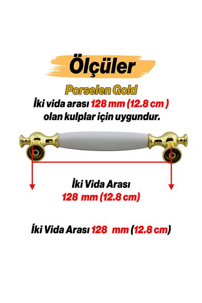 Badem10 Arnas Porțelan Aur Aur 128 Mm Mobilier Bucătărie Sertar Dulap Dulap Mâner Ușă Mâner Mânere
