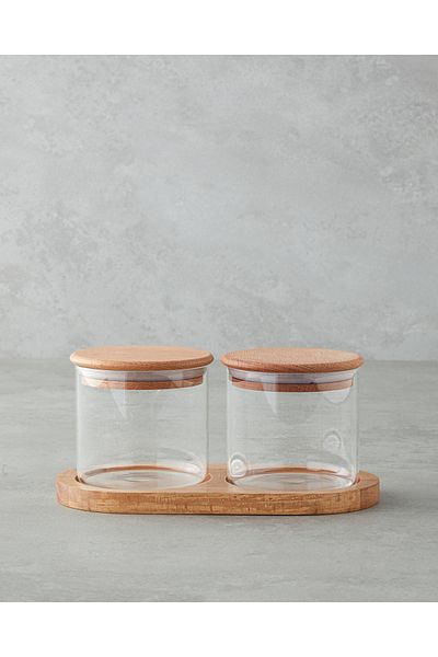 English Home 305 ml Borosilicate Pablo Transparent 2-Piece Spice Bowl