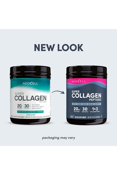 Neocell Super Collagen Peptides, Unflavored, Powder, 21.2 oz., 1 Canister