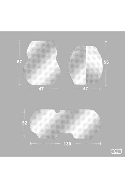 Bod Vodina Series Auto Seat Cushion Protection Cover with Thatch Pocket Front Rear Set Black-Stitching Red