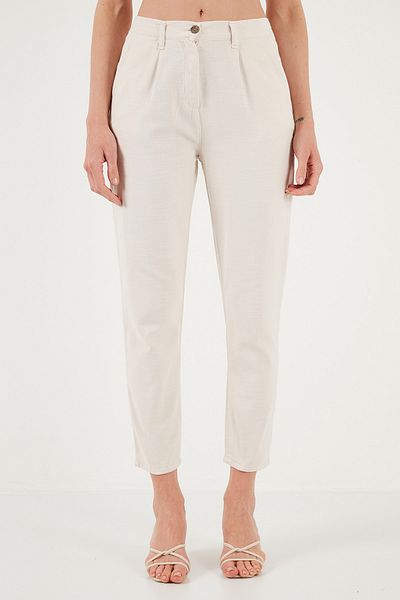 Lela Cotton Slim Fit Regular Waist Straight Leg Pants Pants 668Y5121