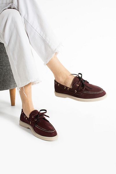 Bayramoğlu Pantofi M.S Comfortable Fit cu șireturi pentru femei din piele intoarsa