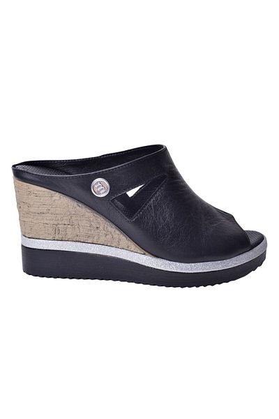 Mammamia Women's Leather Wedge Heel Slippers D25Yt-1455