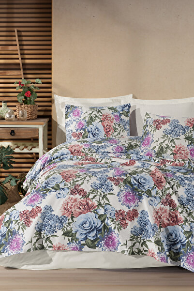Enlora Home Desenli Pike Örtü Tek Kişilik Lotus Mavi (Pike)