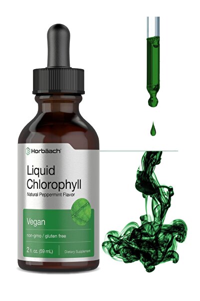 Horbaach Liquid Chlorophyll Drops | 2 oz | Vegan, Non-GMO, Gluten Free | Peppermint Flavor