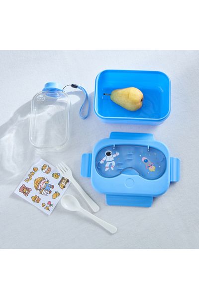 Home Box Neo Unicorn Lunch Box and Bottle Set with Spoon and Fork 550 ml