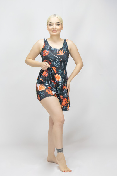My-o Women's Dress - Patterned Swimsuit with Shorts 38-52 Sizes