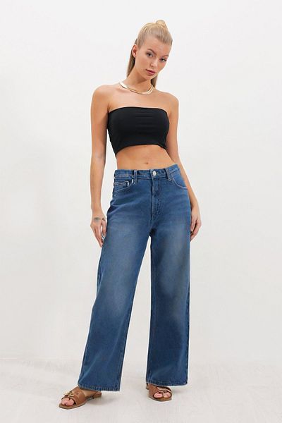 HAKKE Vintage Washed Straight Leg Jean Trousers