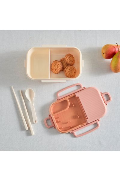 Home Box Neo Sarah 2-Grid Lunch Box with Spoon and Chopsticks 800 ml