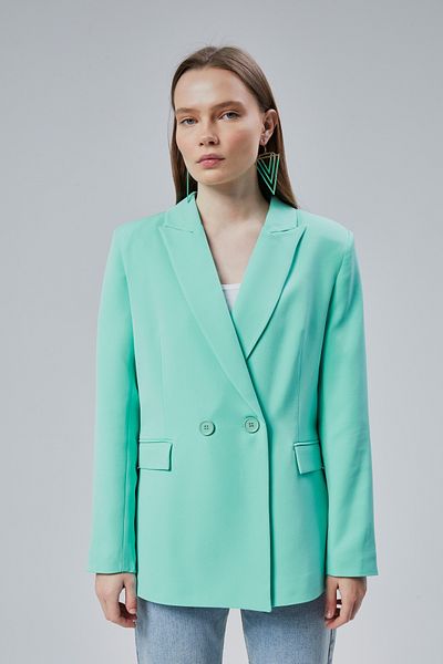 Bolivente Women's Loose Cut Lined Woven Blazer Jacket