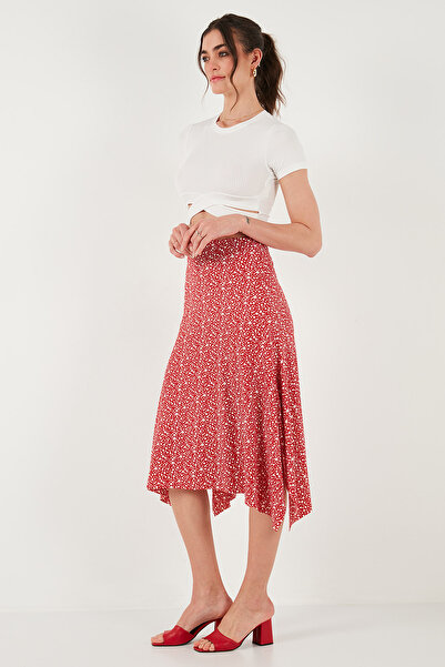 Lela Patterned Flounce Midi Skirt 5869010