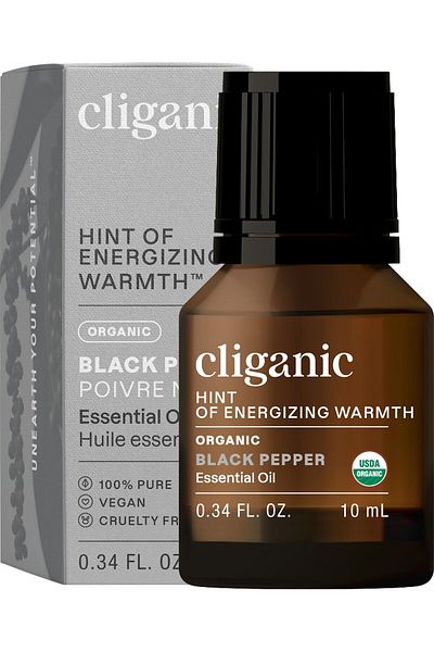 Cliganic Organic Black Pepper Essential Oil, 100% Pure Natural for Aromatherapy | Non-GMO Verified