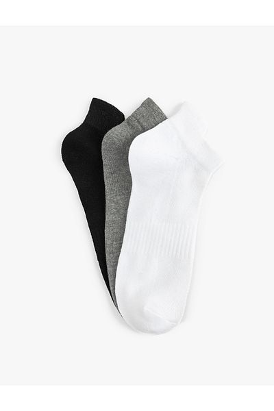 Koton Cotton Basic 3-Piece Booties Socks Set