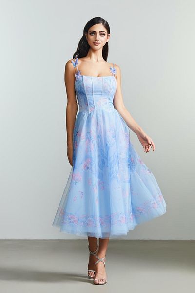 femi9 butterfly embroidered dress