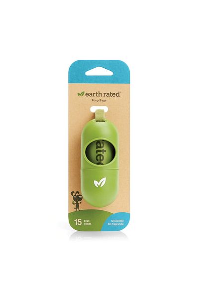 Earth Rated Dog Poop Bags Dispenser with 15 Unscented Eco-friendly Bags (ERT00037)
