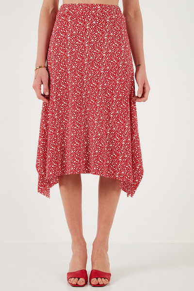 Lela Patterned Flounce Midi Skirt 5869010