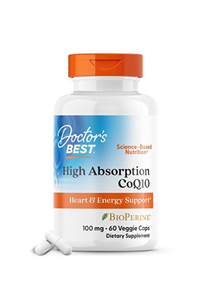 Doctor's Best High Absorption CoQ10 with BioPerine, Vegan, Gluten-Free, 100 mg, 60 Caps