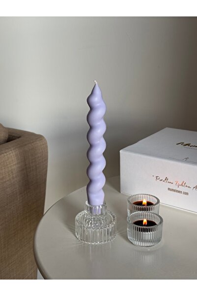 mumeleven Lila Kalın Burgu Şamdan Mum | 2 Adet | Pinterest Mum