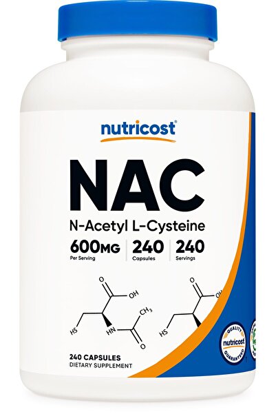 Nutricost N-Acetyl L-Cysteine (NAC) 600mg, 240 Vegetarian Capsules - Vegan, Non-GMO, Gluten Free