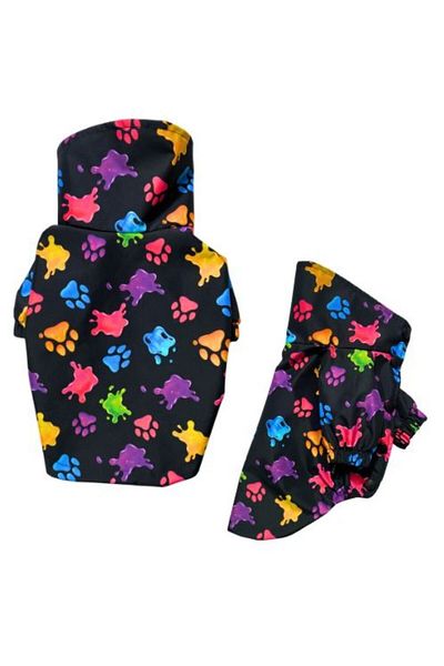 GedyCo Colorful Paws Small Breed Dog Raincoat with Fleece